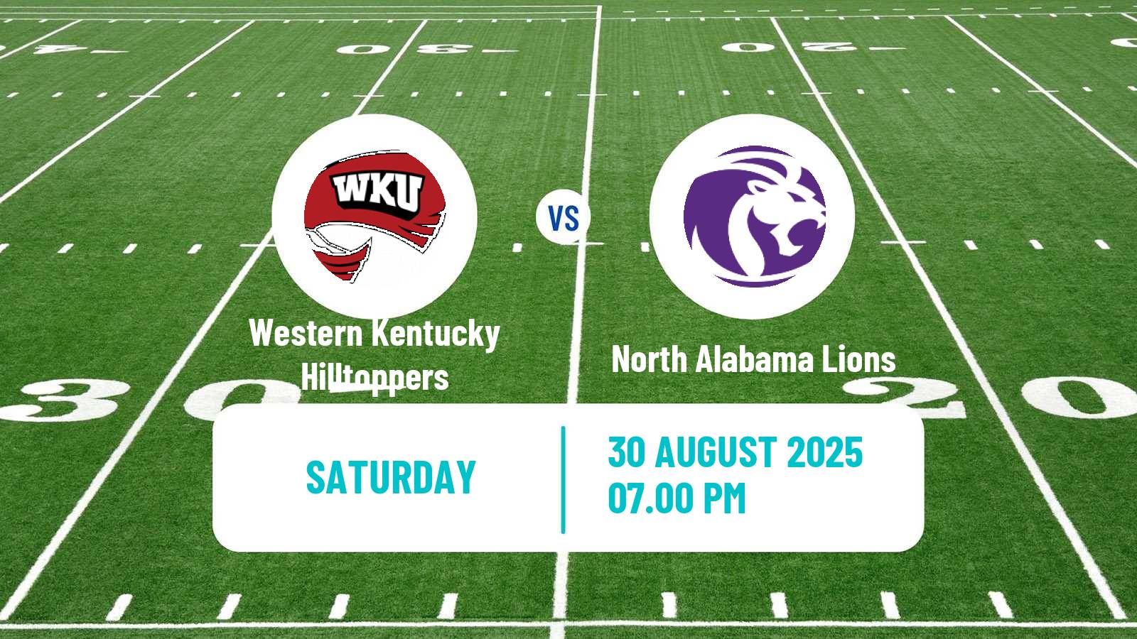 American football NCAA College Football Western Kentucky Hilltoppers - North Alabama Lions