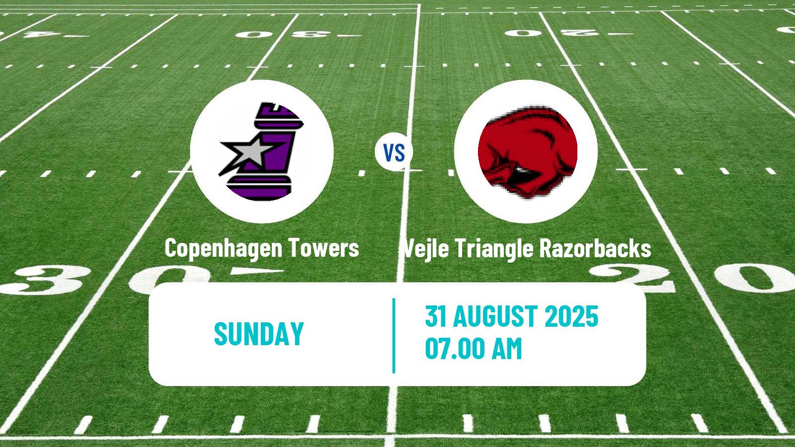 American football Danish National Ligaen American Football Copenhagen Towers - Vejle Triangle Razorbacks