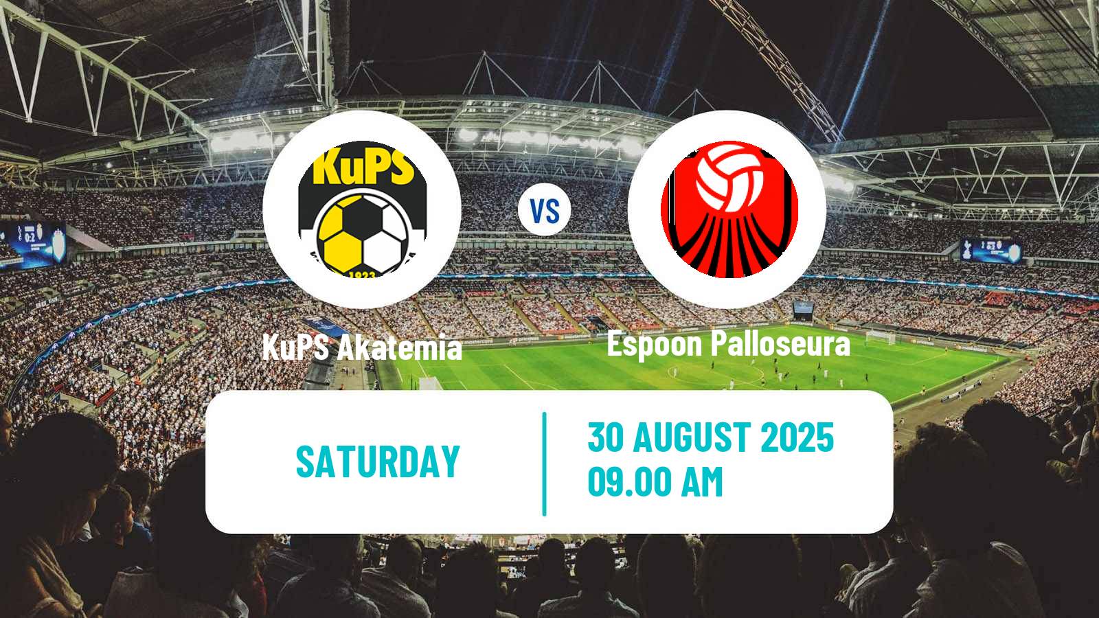 Football Finnish Ykkonen KuPS Akatemia - Espoon Palloseura