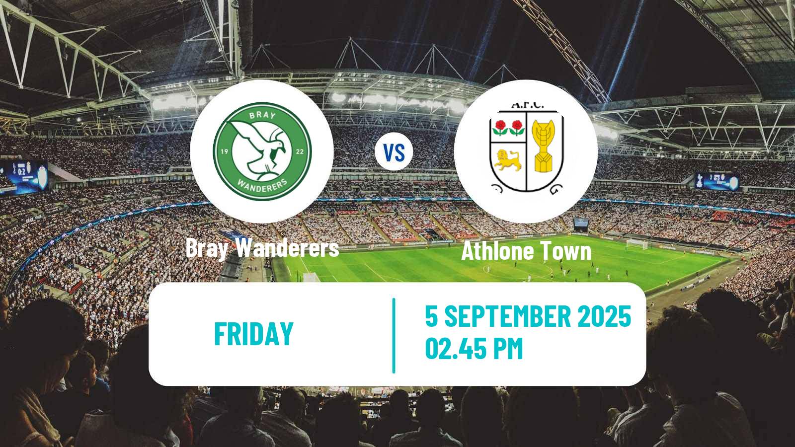 Football Irish Division 1 Bray Wanderers - Athlone Town