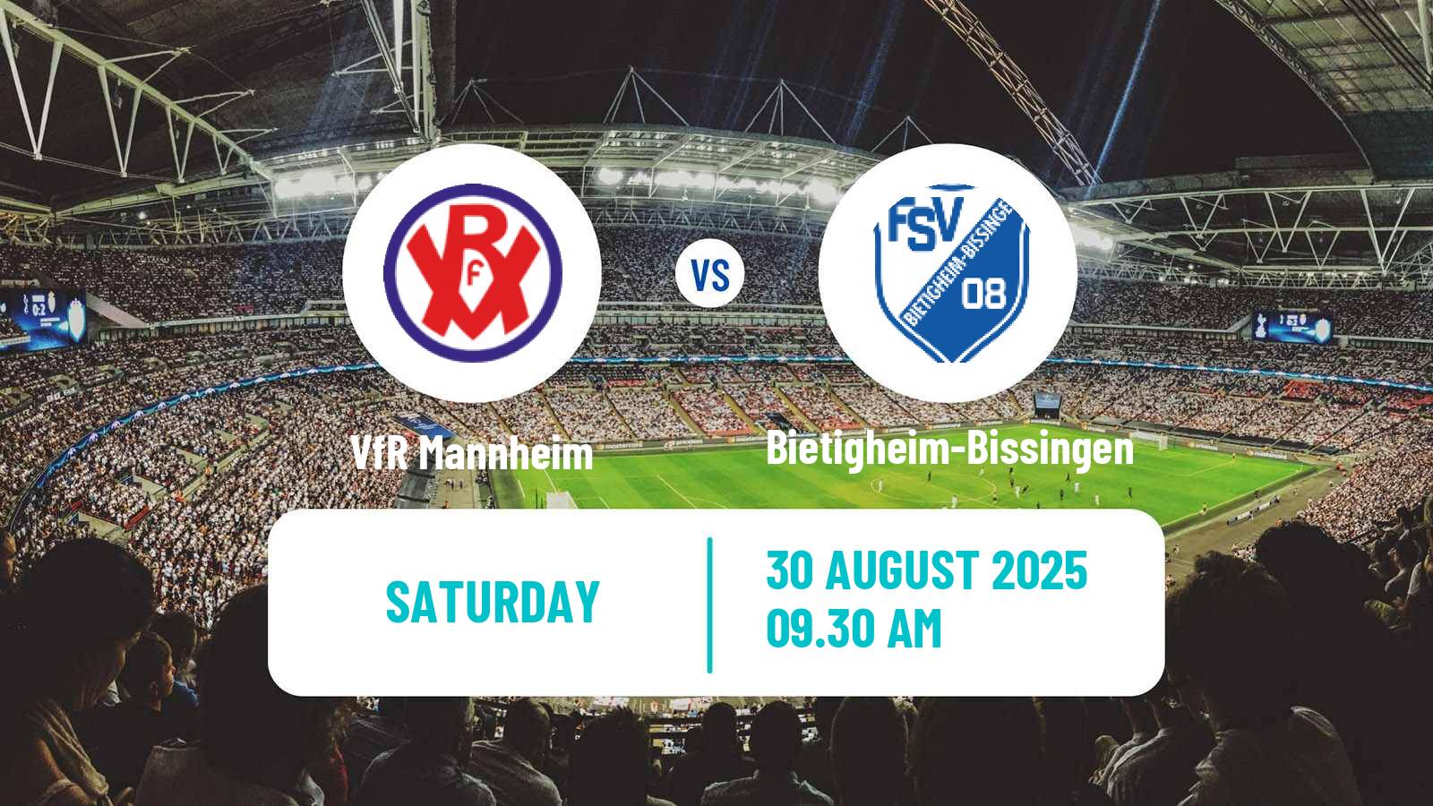 Football German Oberliga Baden-Württemberg VfR Mannheim - Bietigheim-Bissingen