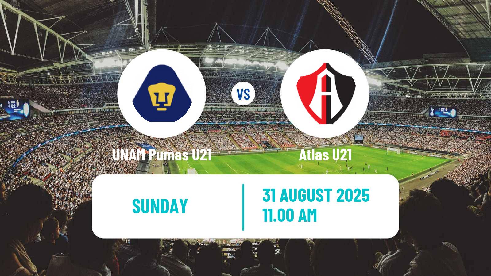 Football Mexican Liga MX U23 UNAM Pumas U21 - Atlas U21
