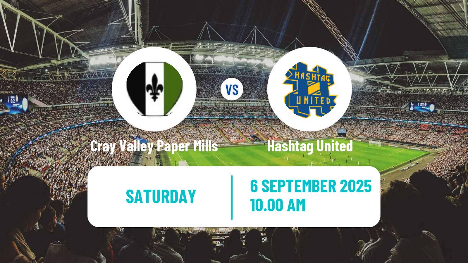 Football English Isthmian League Premier Division Cray Valley Paper Mills - Hashtag United