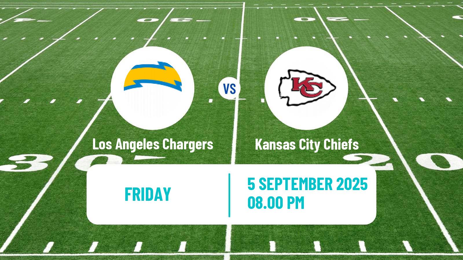American football NFL Los Angeles Chargers - Kansas City Chiefs