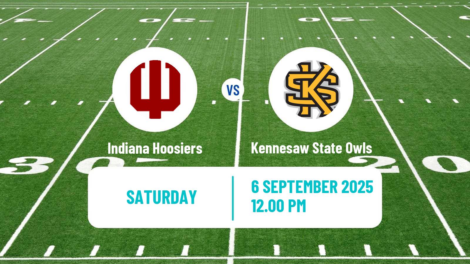 American football NCAA College Football Indiana Hoosiers - Kennesaw State Owls