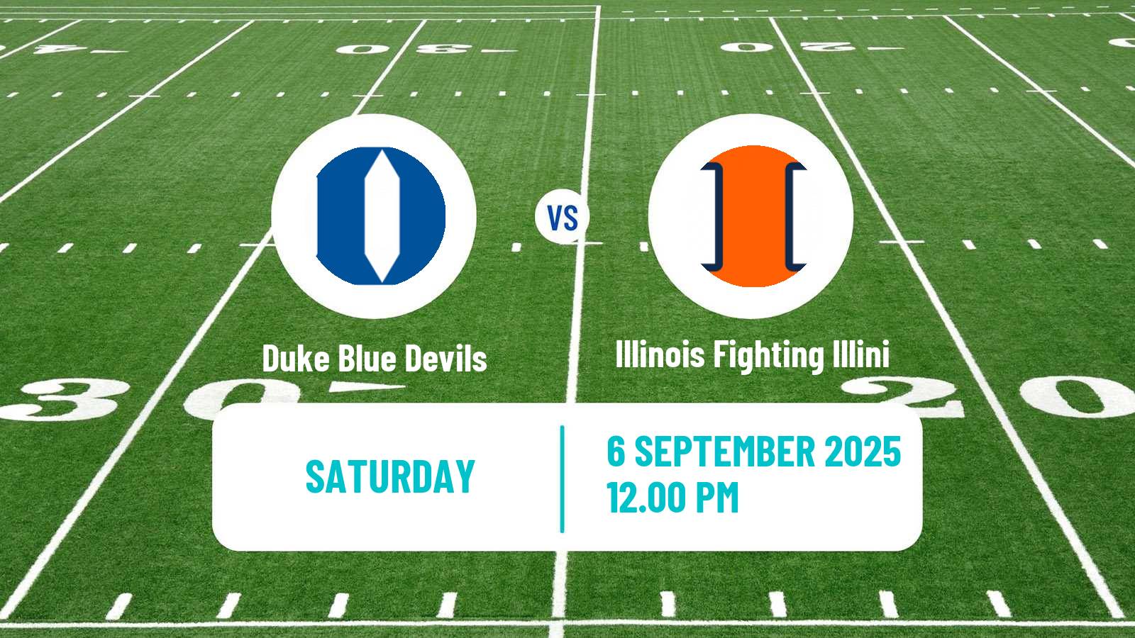 American football NCAA College Football Duke Blue Devils - Illinois Fighting Illini