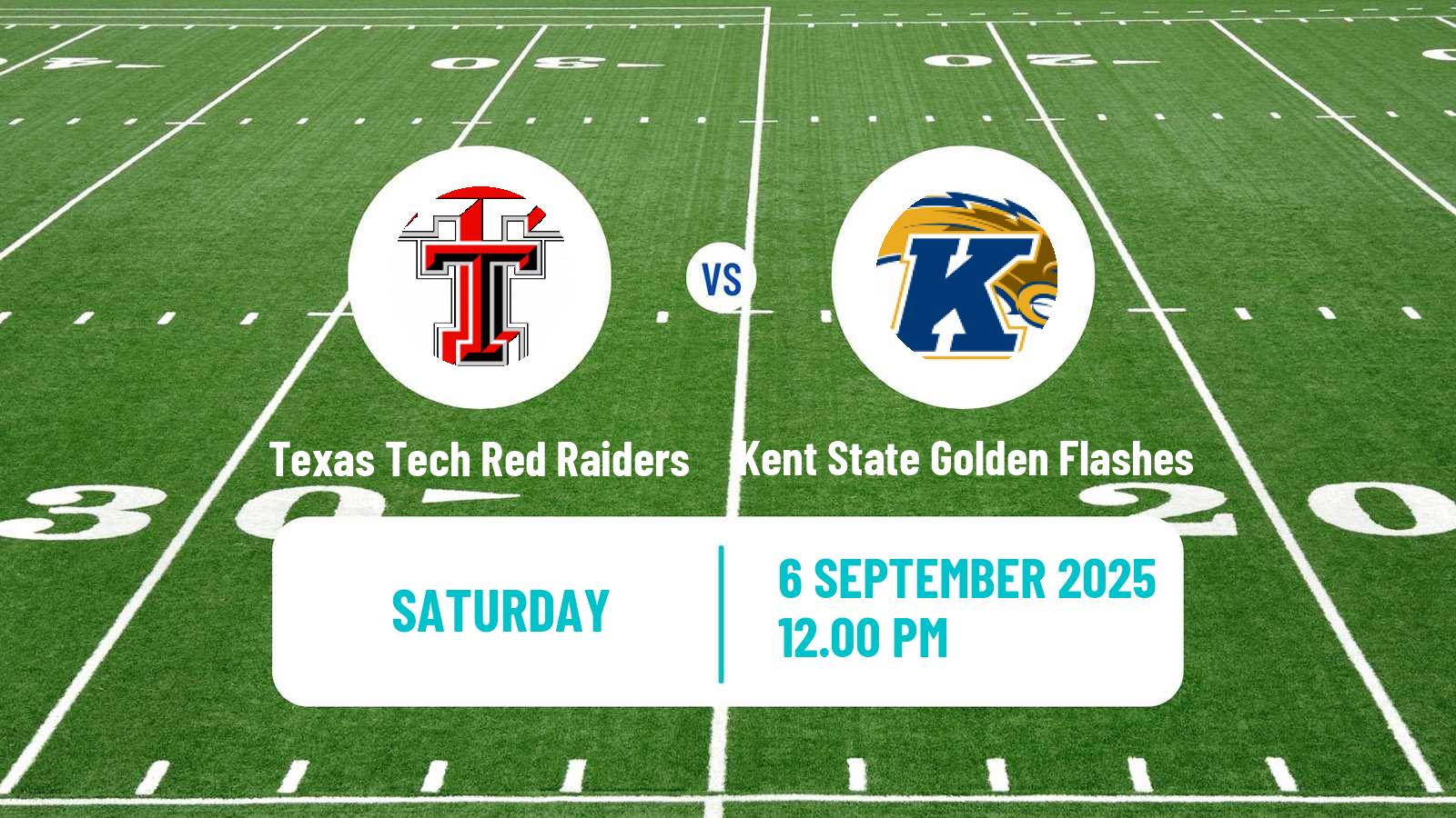 American football NCAA College Football Texas Tech Red Raiders - Kent State Golden Flashes