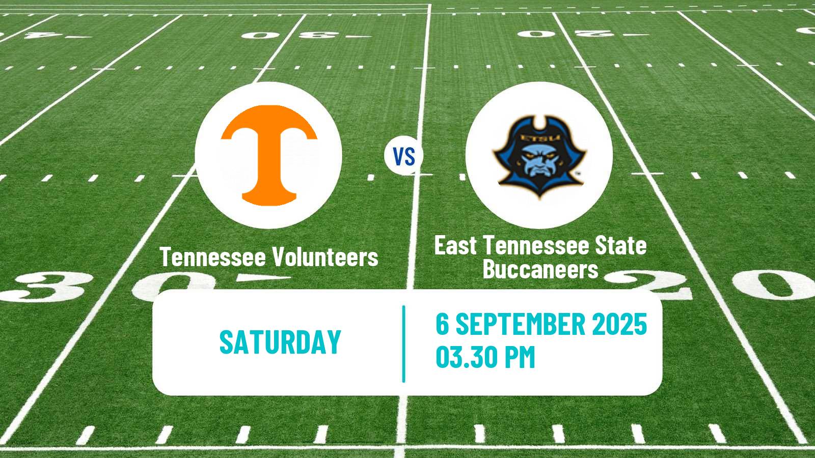 American football NCAA College Football Tennessee Volunteers - East Tennessee State Buccaneers
