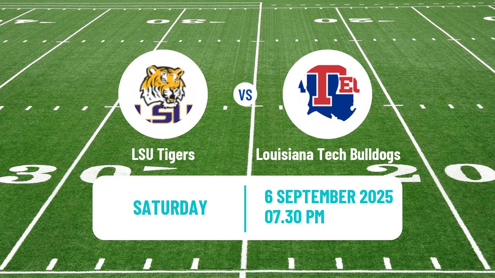 American football NCAA College Football LSU Tigers - Louisiana Tech Bulldogs