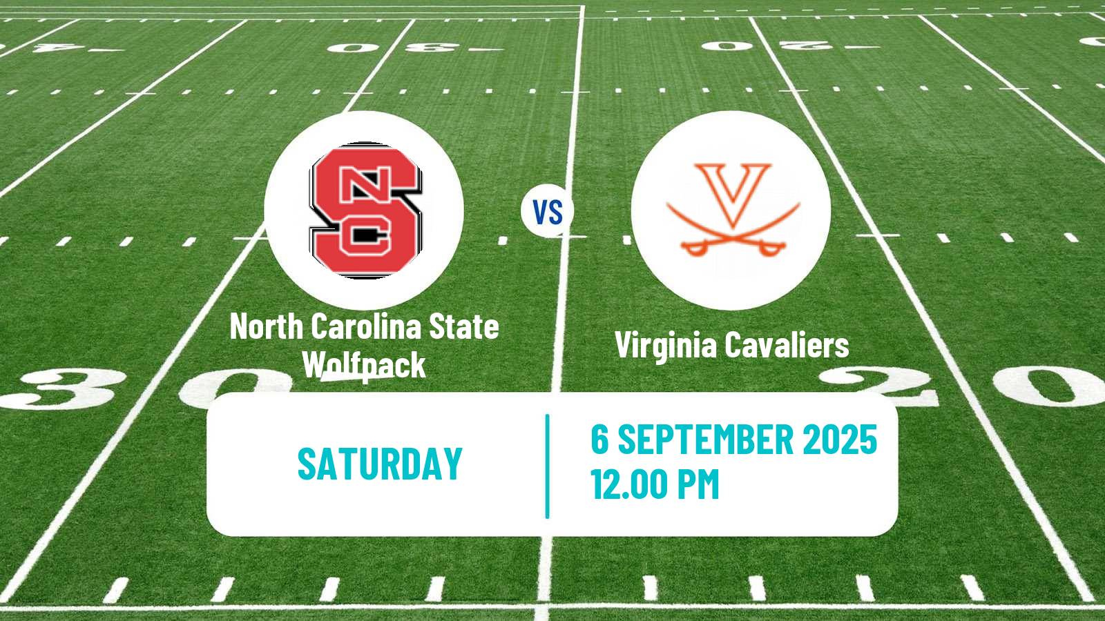 American football NCAA College Football North Carolina State Wolfpack - Virginia Cavaliers