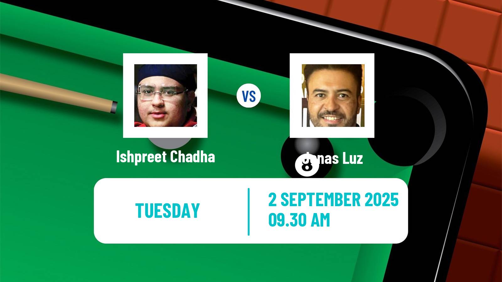 Snooker Grand Prix Ishpreet Chadha - Jonas Luz