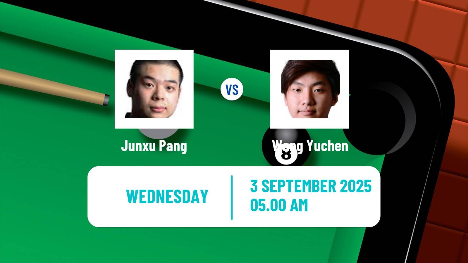 Snooker Grand Prix Junxu Pang - Wang Yuchen