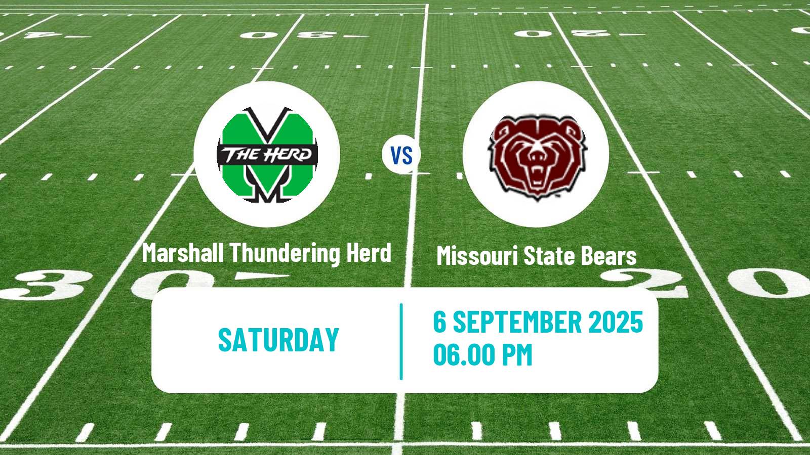 American football NCAA College Football Marshall Thundering Herd - Missouri State Bears