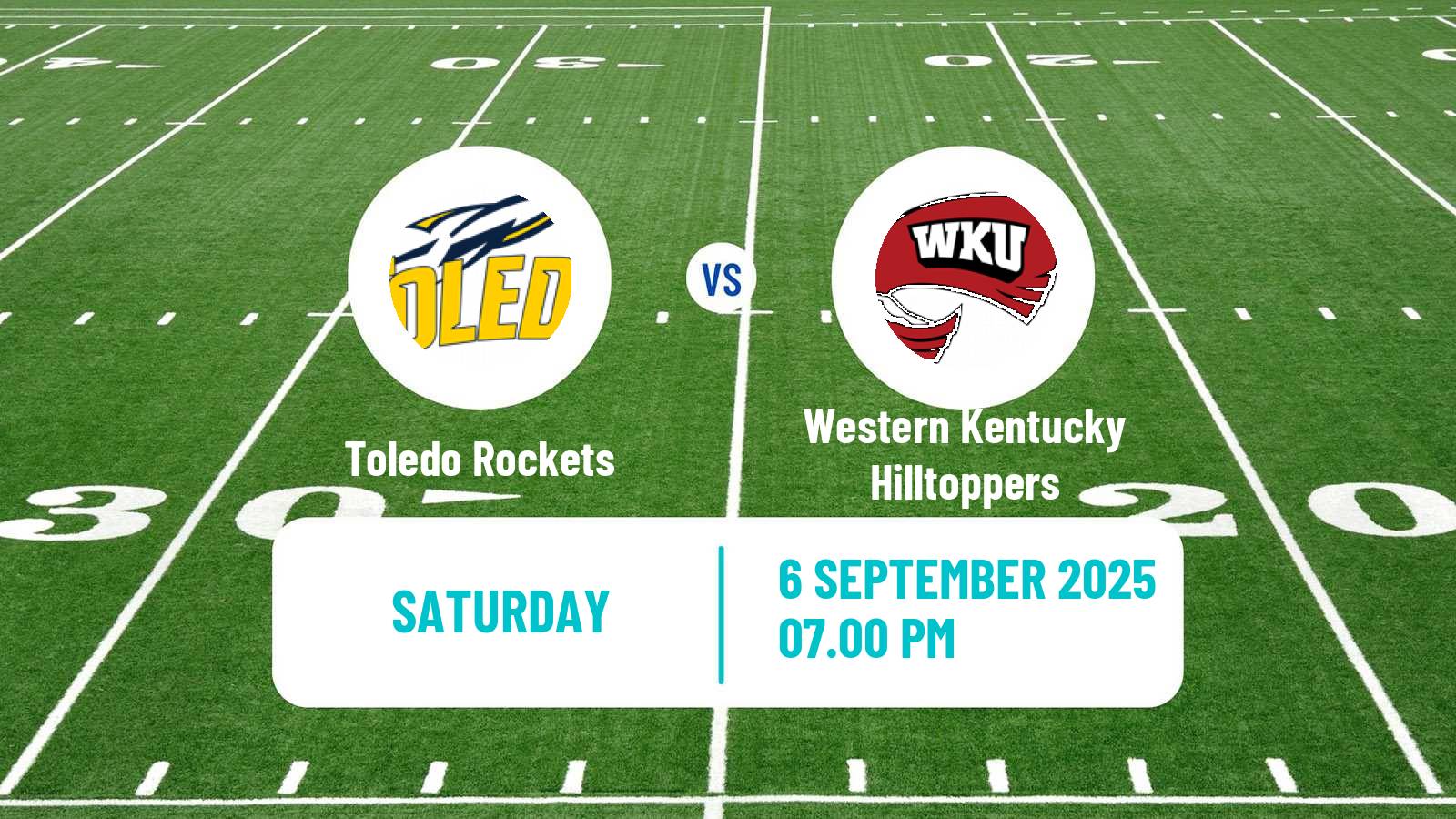 American football NCAA College Football Toledo Rockets - Western Kentucky Hilltoppers