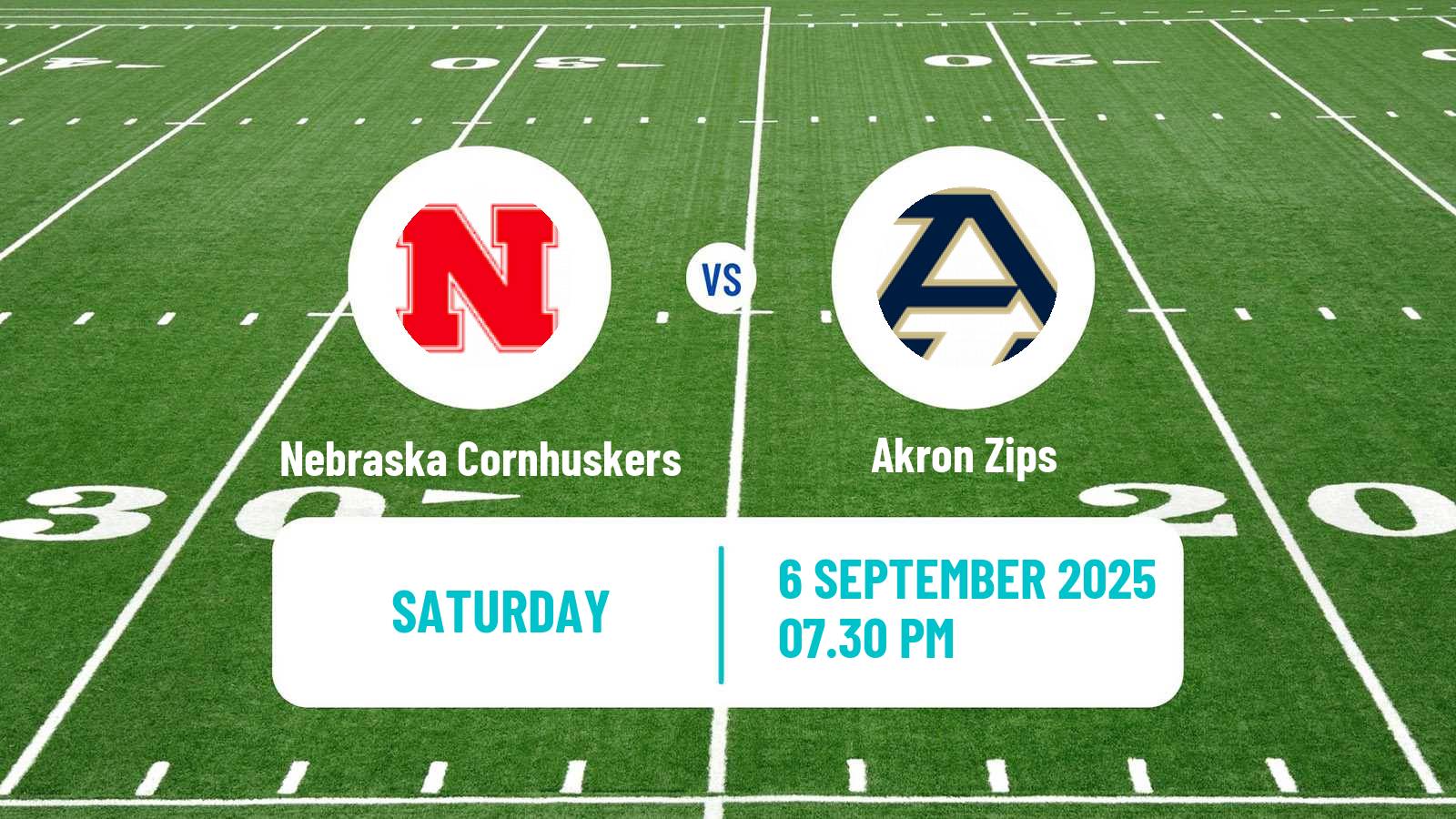 American football NCAA College Football Nebraska Cornhuskers - Akron Zips