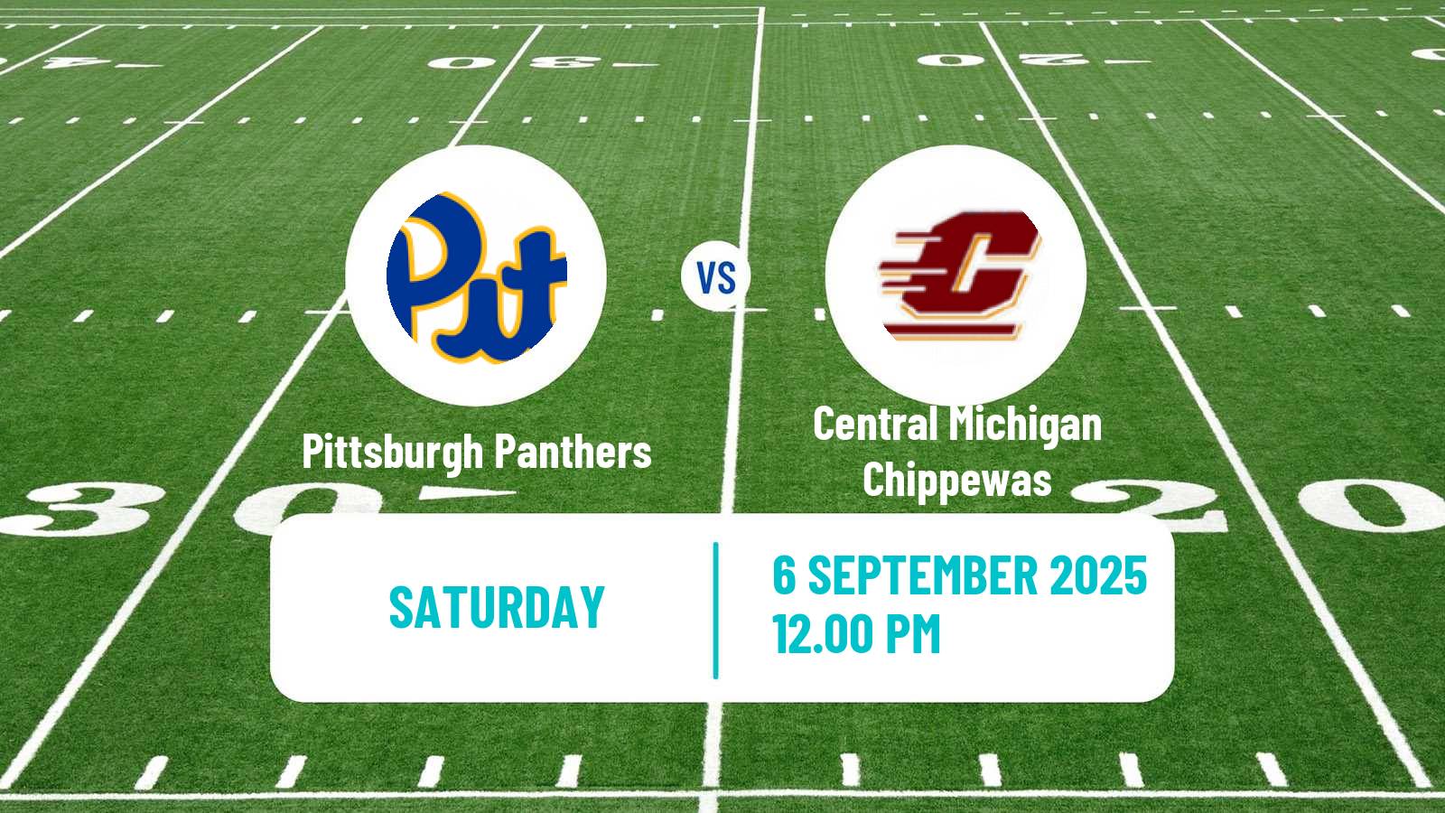 American football NCAA College Football Pittsburgh Panthers - Central Michigan Chippewas
