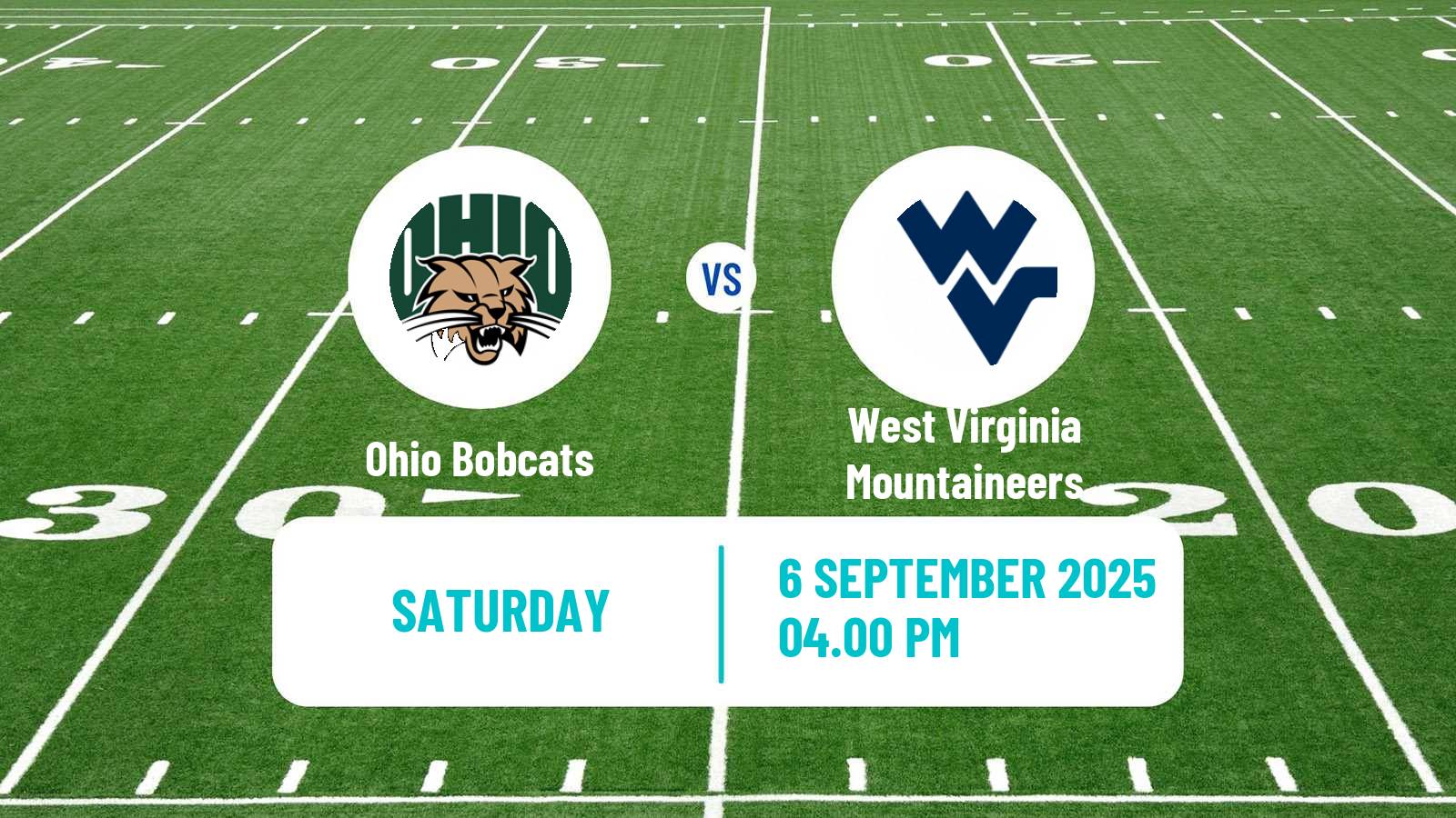 American football NCAA College Football Ohio Bobcats - West Virginia Mountaineers