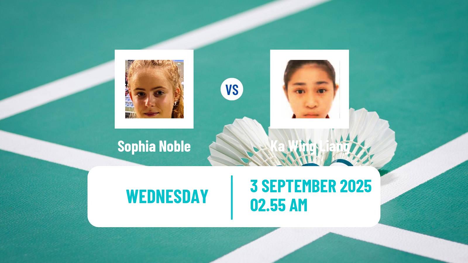 Badminton BWF World Tour China Masters 2 Women Sophia Noble - Ka Wing Liang
