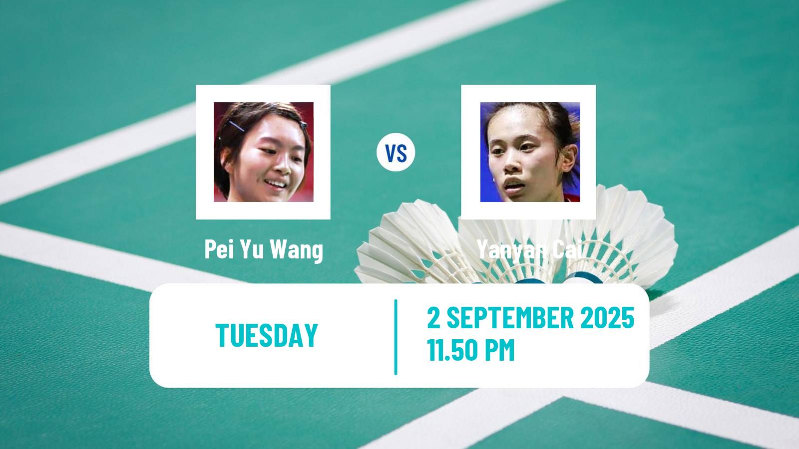 Badminton BWF World Tour China Masters 2 Women Pei Yu Wang - Yanyan Cai