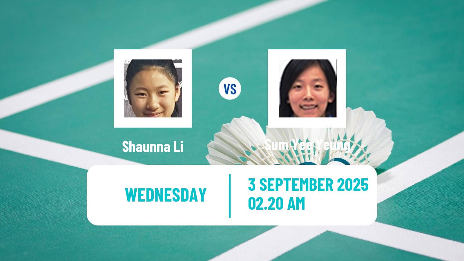 Badminton BWF World Tour China Masters 2 Women Shaunna Li - Sum Yee Yeung