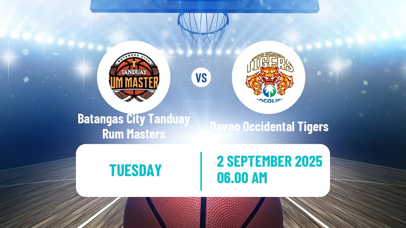 Basketball Philippines MBPL  Batangas City Tanduay Rum Masters - Davao Occidental Tigers