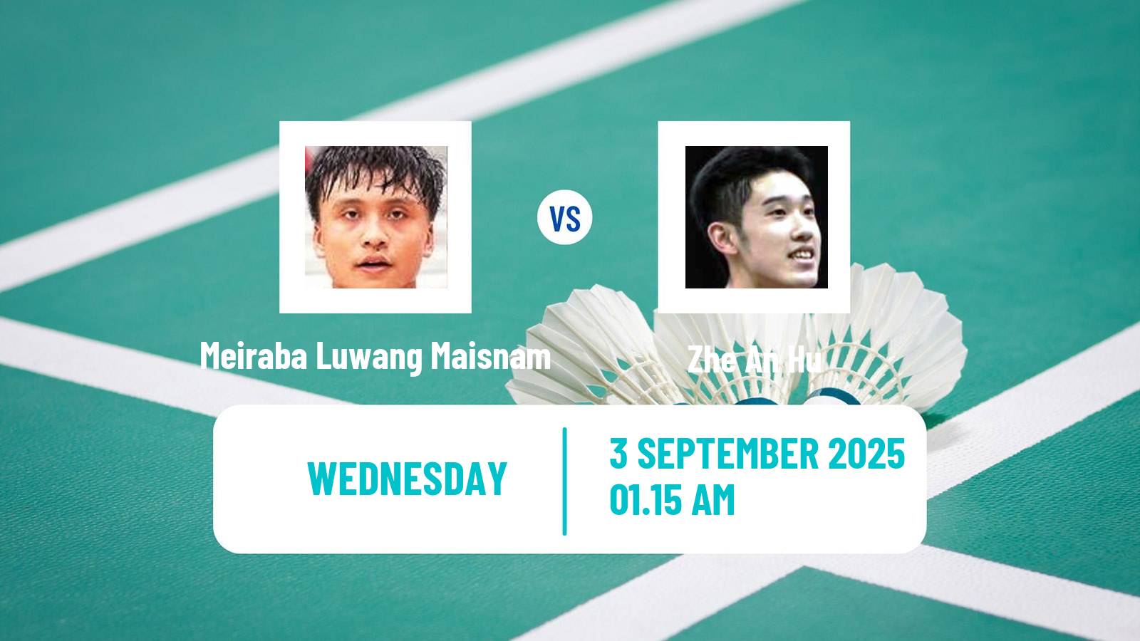 Badminton BWF World Tour China Masters 2 Men Meiraba Luwang Maisnam - Zhe An Hu