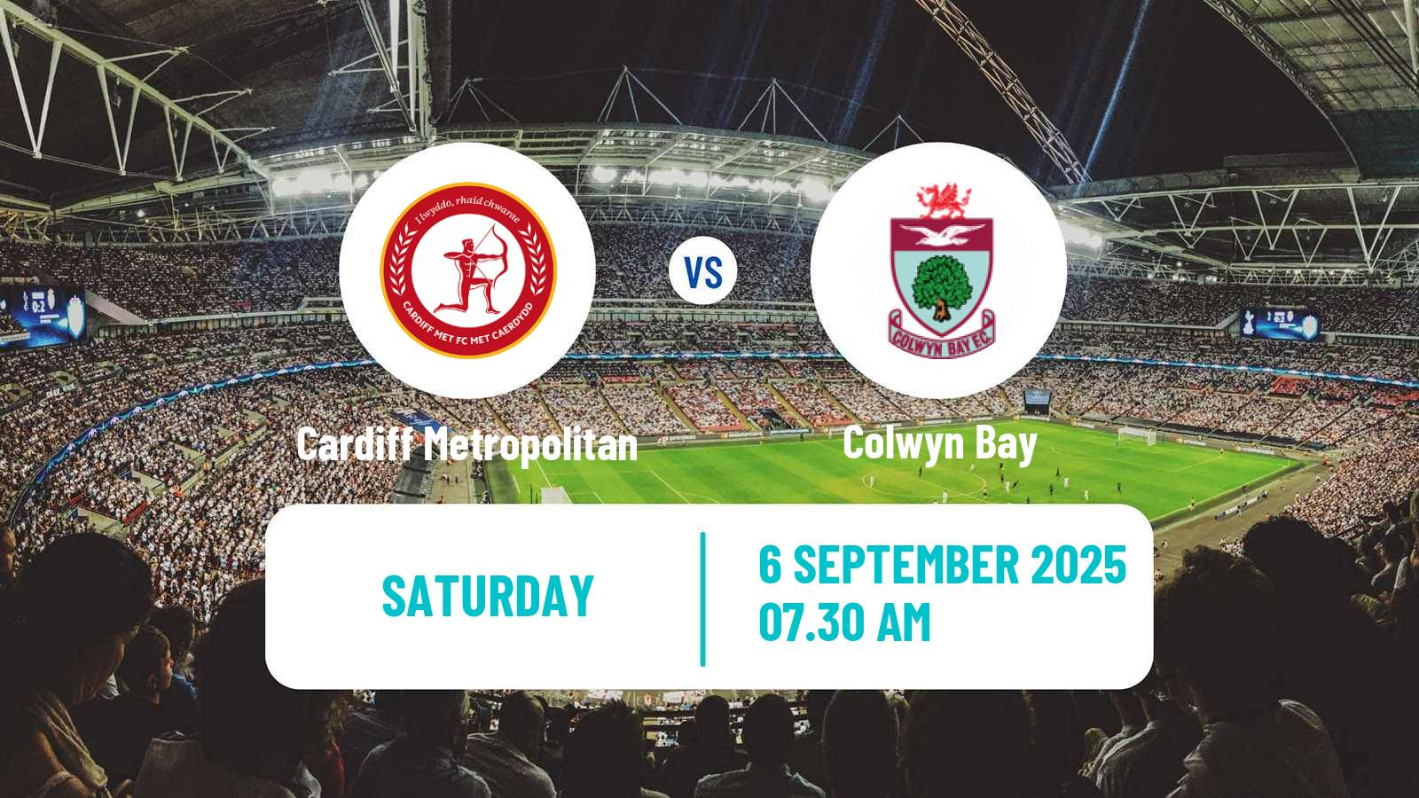 Football Welsh Cymru Premier Cardiff Metropolitan - Colwyn Bay