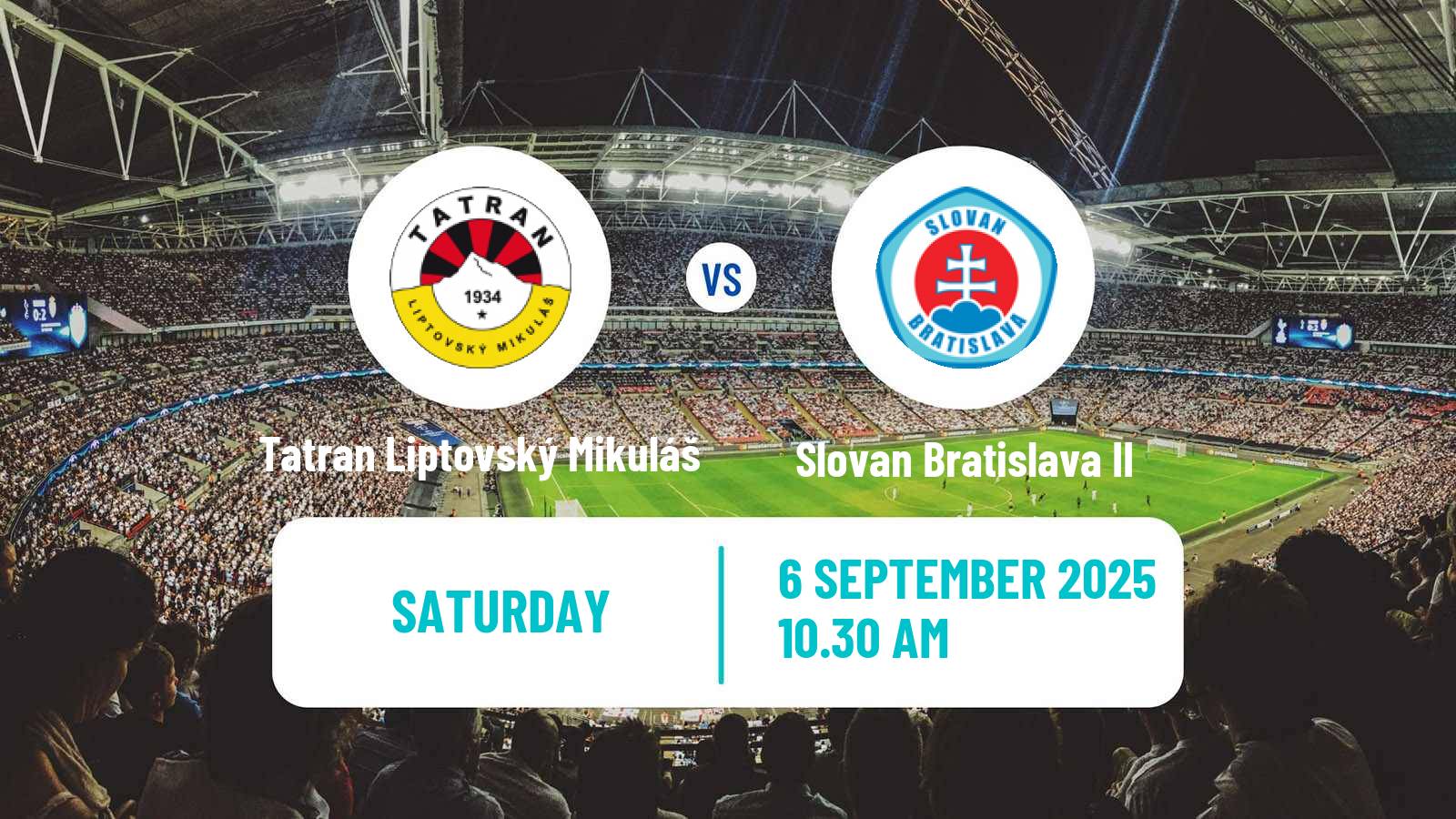 Football Slovak 2 Liga Tatran Liptovský Mikuláš - Slovan Bratislava II