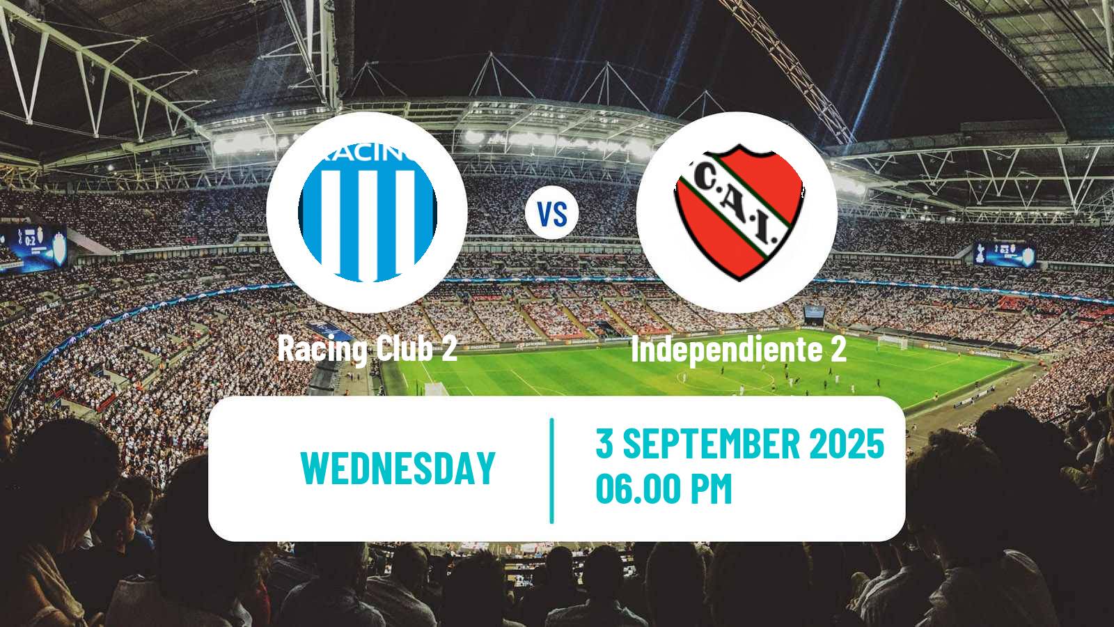 Football Argentinian Reserve League Racing Club 2 - Independiente 2