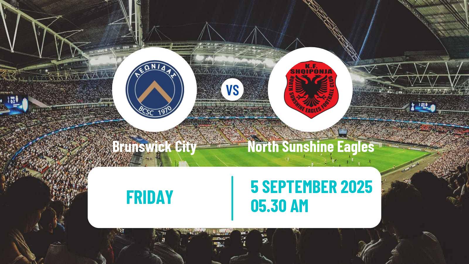 Football Australian Victoria Premier League Brunswick City - North Sunshine Eagles