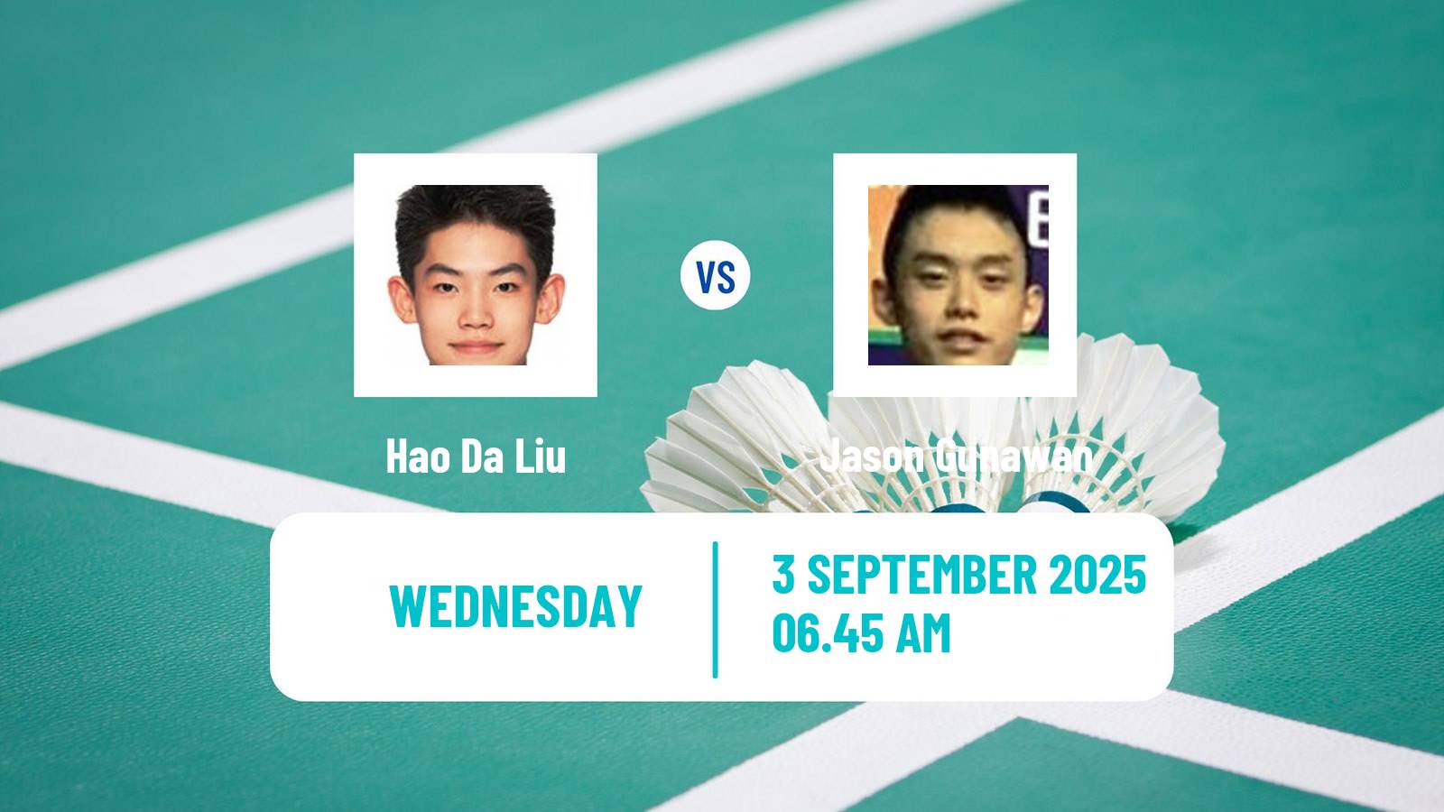 Badminton BWF World Tour China Masters 2 Men Hao Da Liu - Jason Gunawan