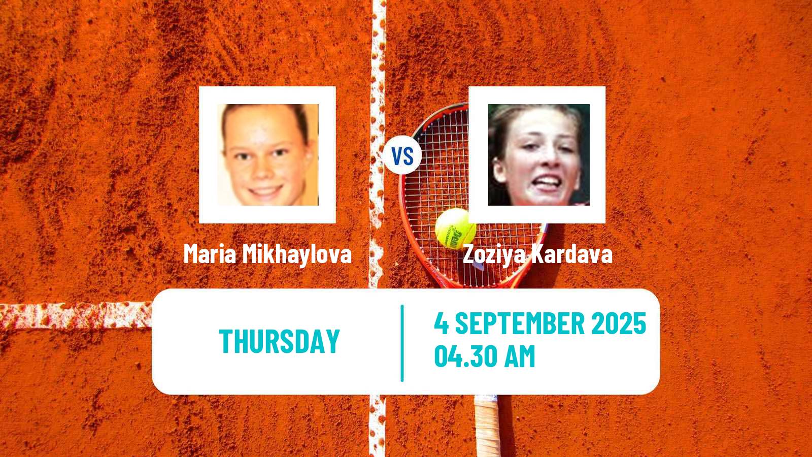 Tennis ITF W15 Telavi 2 Women Maria Mikhaylova - Zoziya Kardava