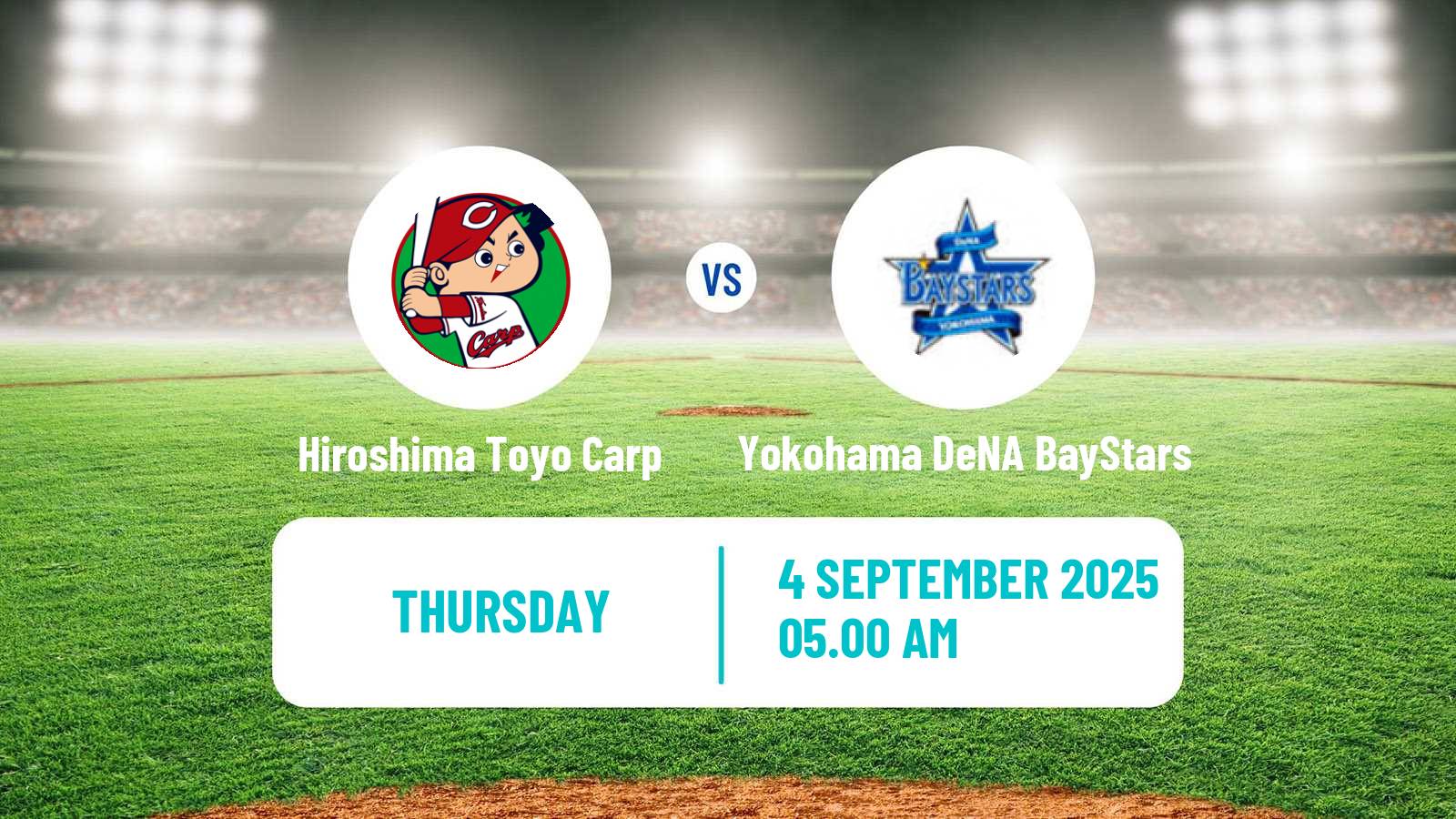 Baseball NPB Hiroshima Toyo Carp - Yokohama DeNA BayStars
