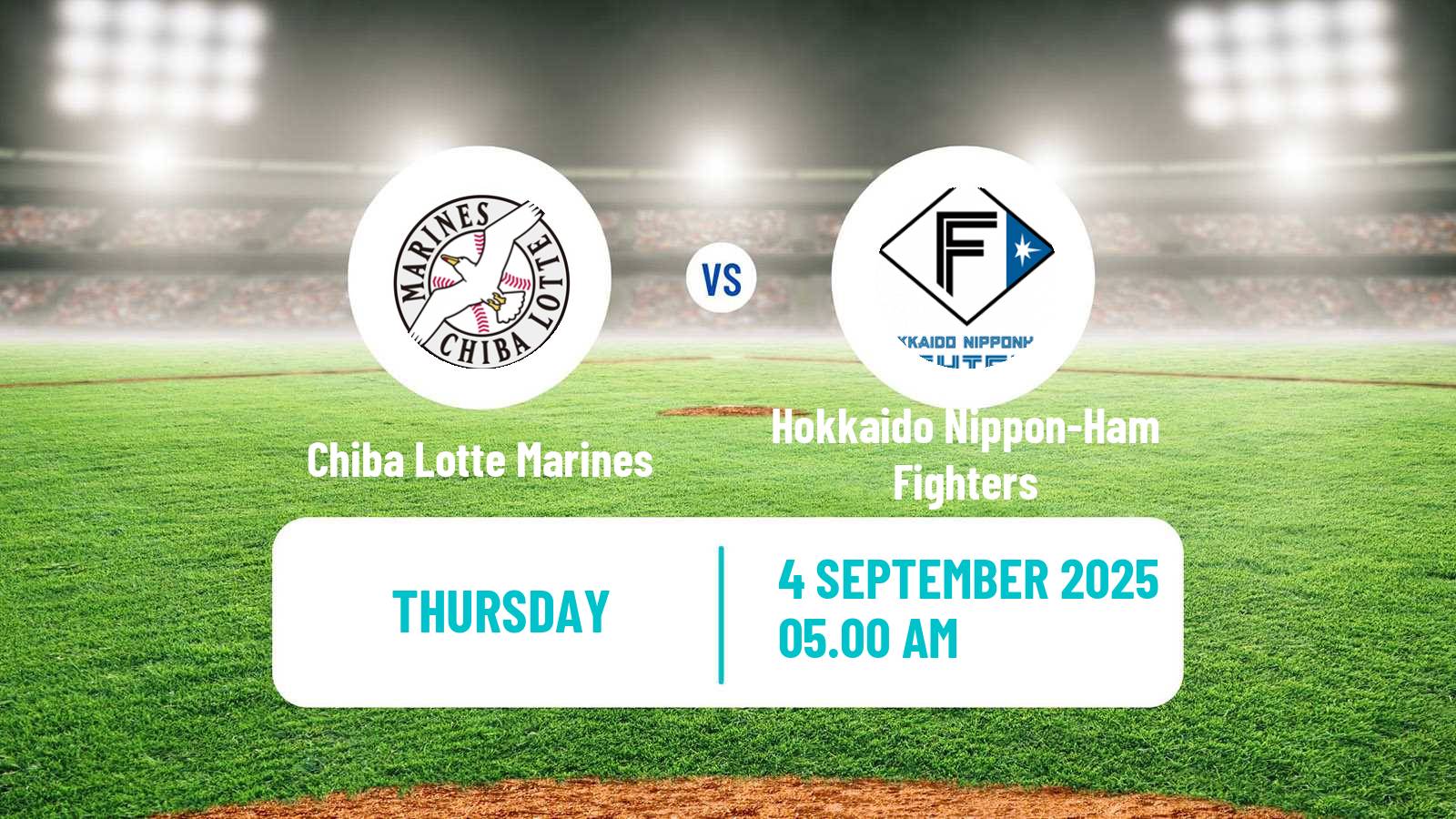 Baseball NPB Chiba Lotte Marines - Hokkaido Nippon-Ham Fighters