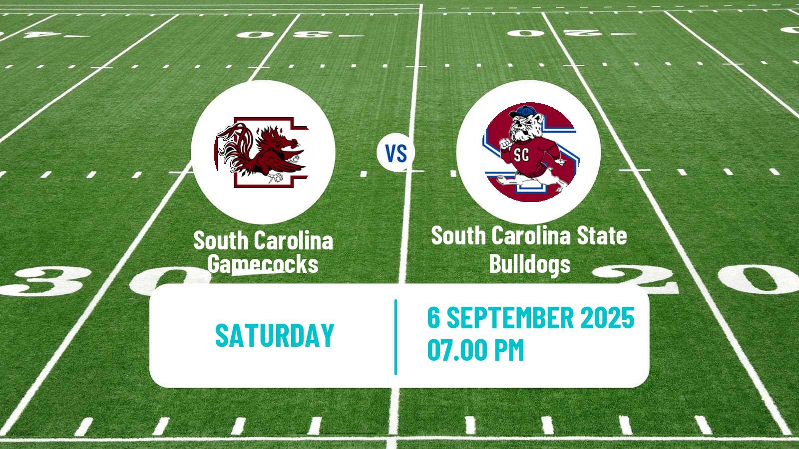 American football NCAA College Football South Carolina Gamecocks - South Carolina State Bulldogs