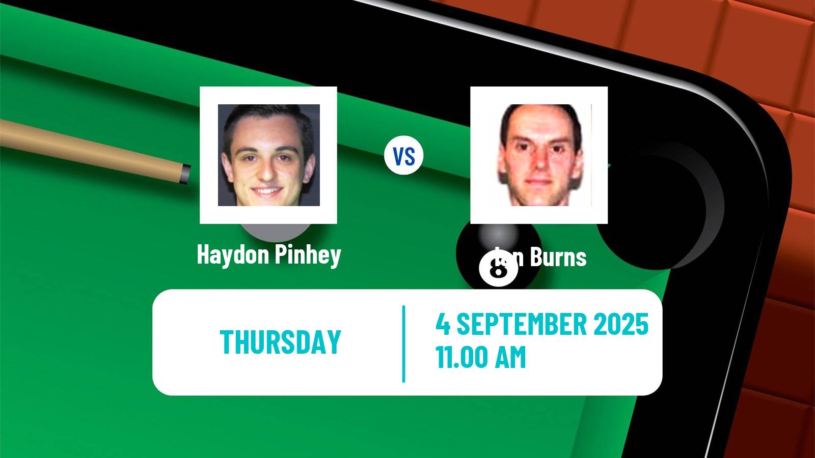 Snooker Northern Ireland Open Haydon Pinhey - Ian Burns