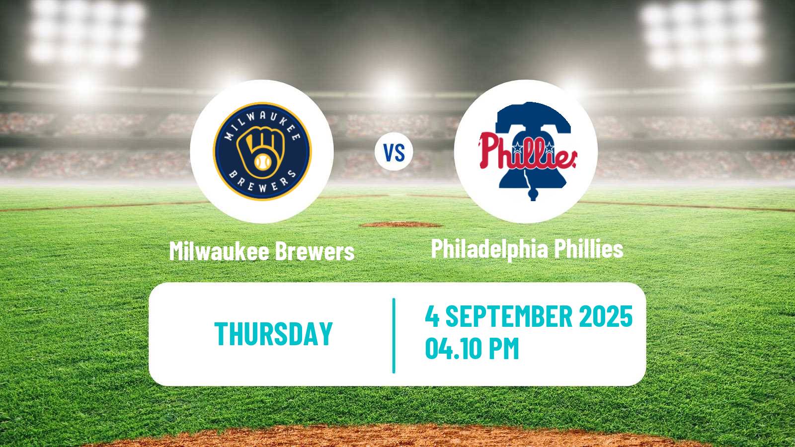 Baseball MLB Milwaukee Brewers - Philadelphia Phillies