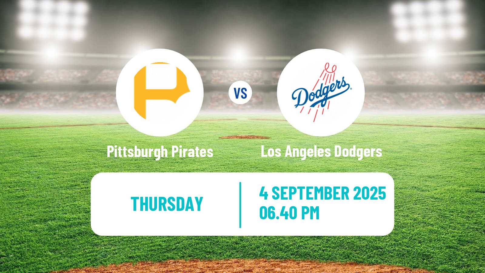 Baseball MLB Pittsburgh Pirates - Los Angeles Dodgers