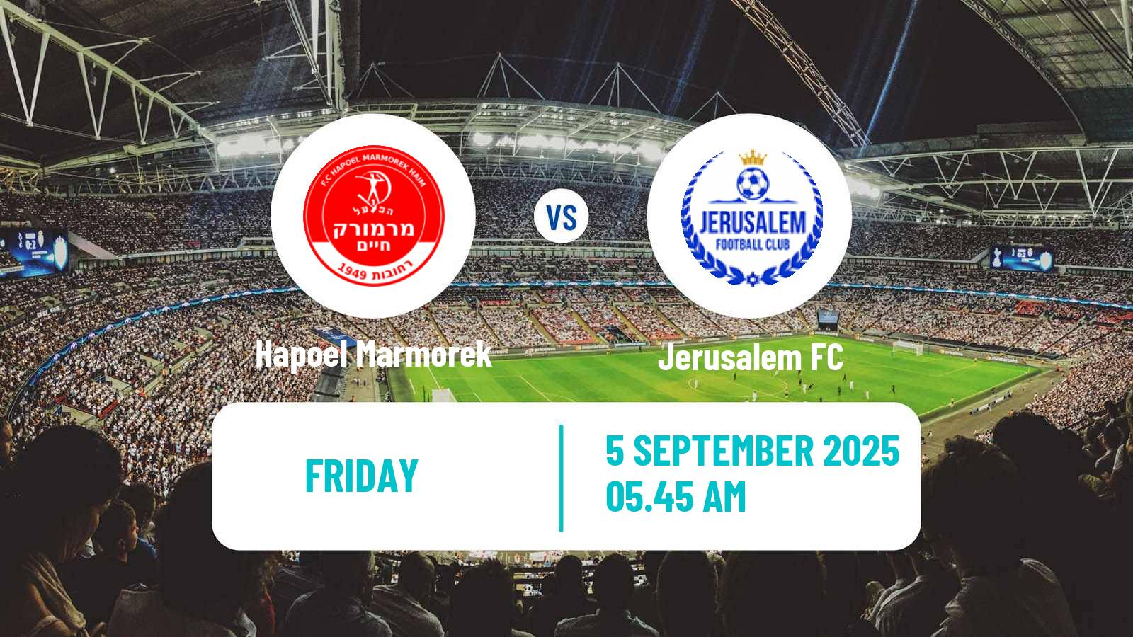 Football Israeli Liga Alef South Hapoel Marmorek - Jerusalem FC