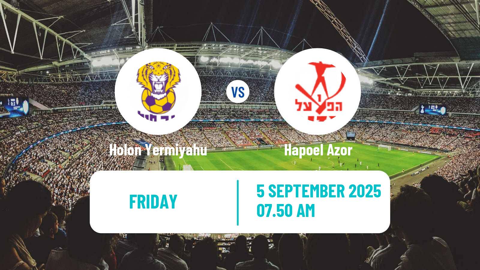 Football Israeli Liga Alef South Holon Yermiyahu - Hapoel Azor