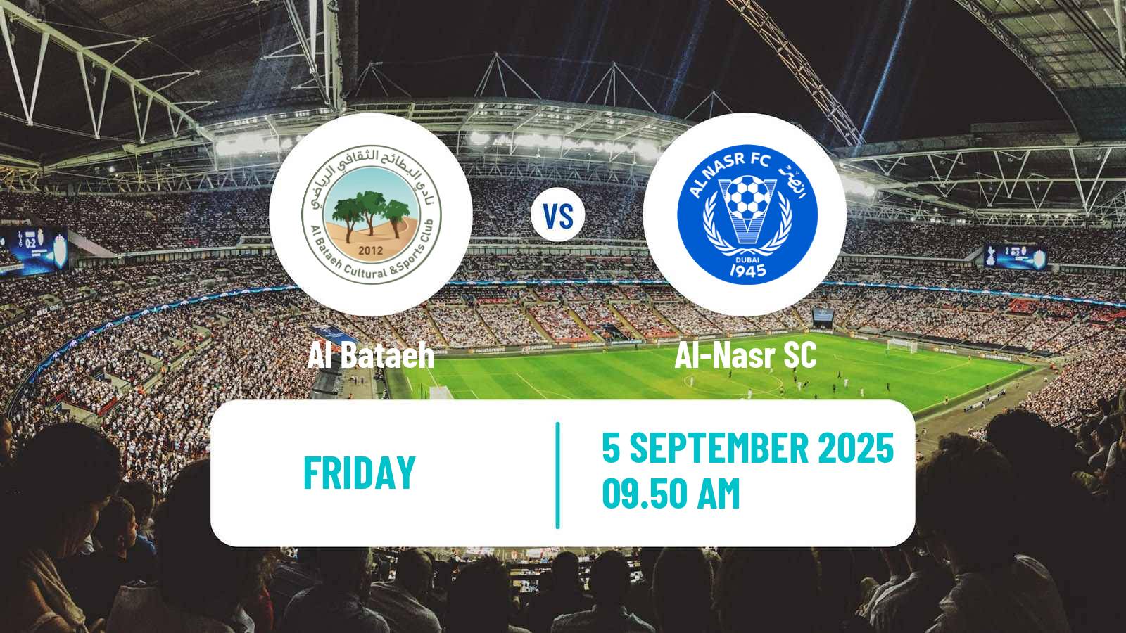 Football UAE League Cup Al Bataeh - Al-Nasr