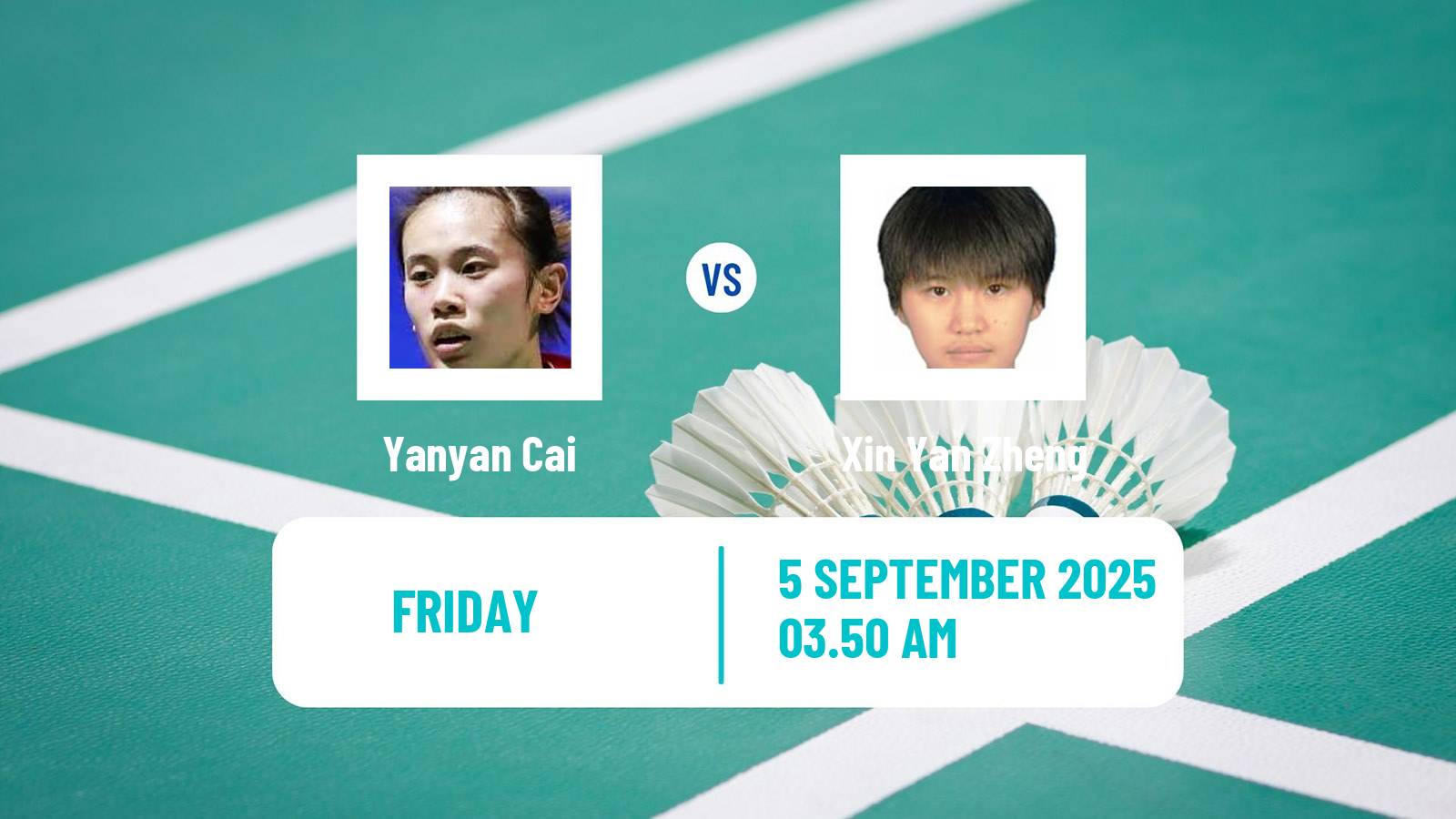 Badminton BWF World Tour China Masters 2 Women Yanyan Cai - Xin Yan Zheng