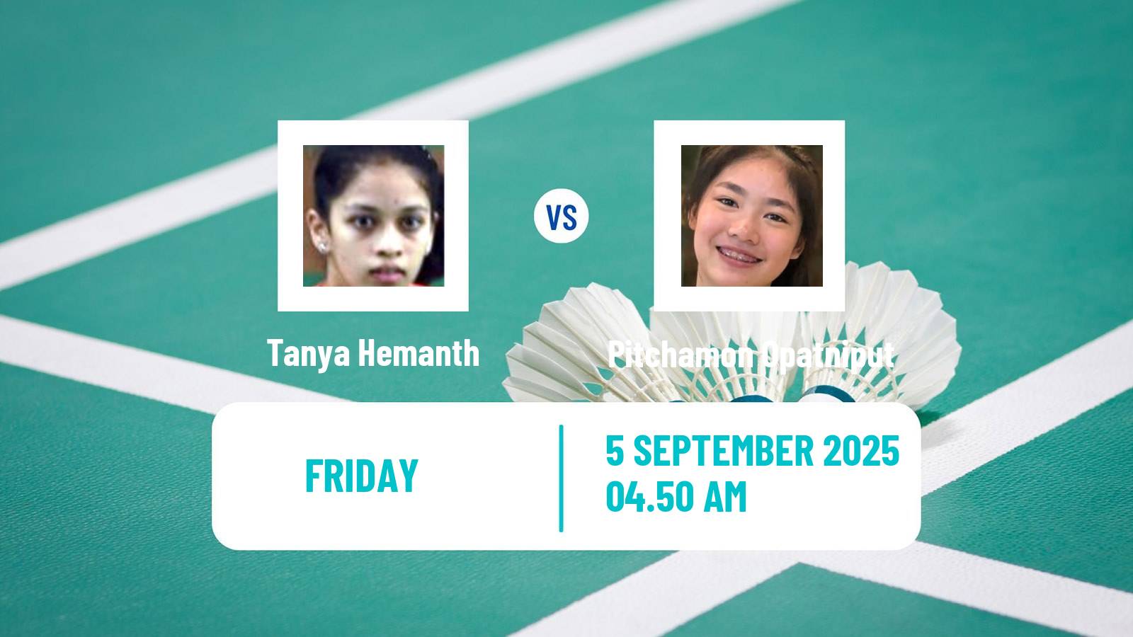 Badminton BWF World Tour China Masters 2 Women Tanya Hemanth - Pitchamon Opatniput