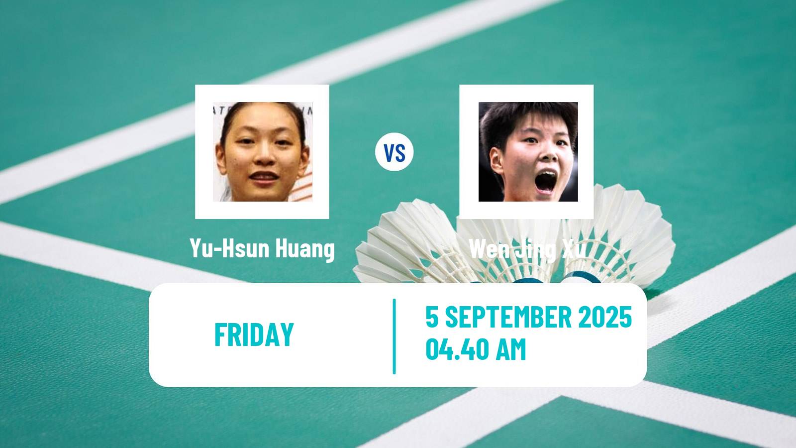 Badminton BWF World Tour China Masters 2 Women Yu-Hsun Huang - Wen Jing Xu