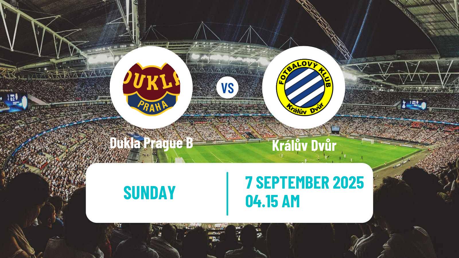 Football Czech CFL Group A Dukla Prague B - Králův Dvůr