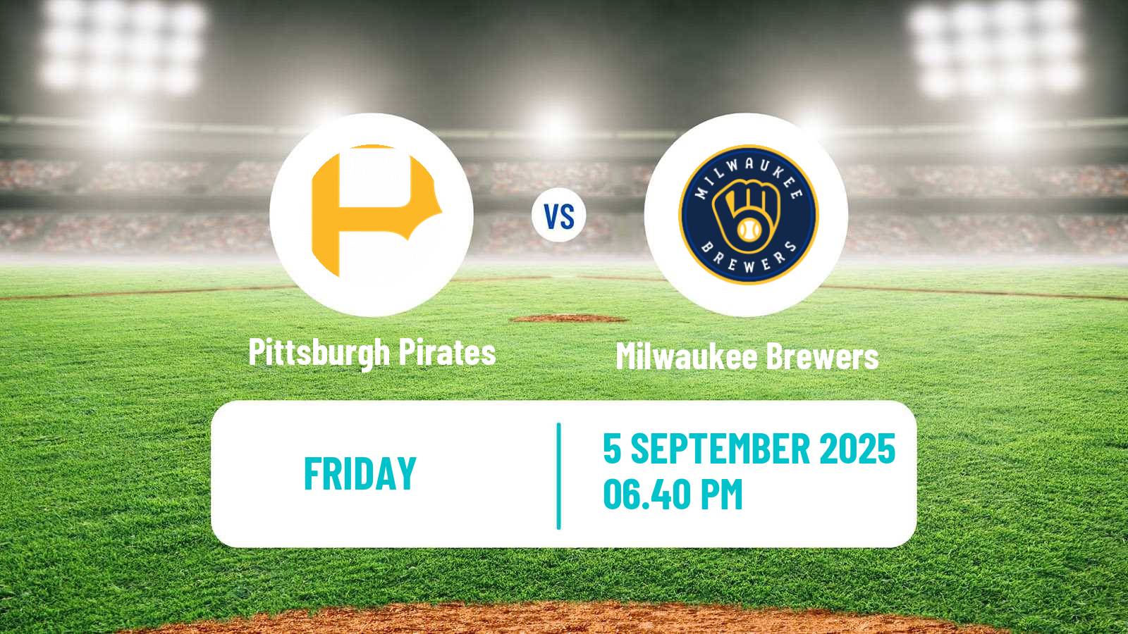 Baseball MLB Pittsburgh Pirates - Milwaukee Brewers