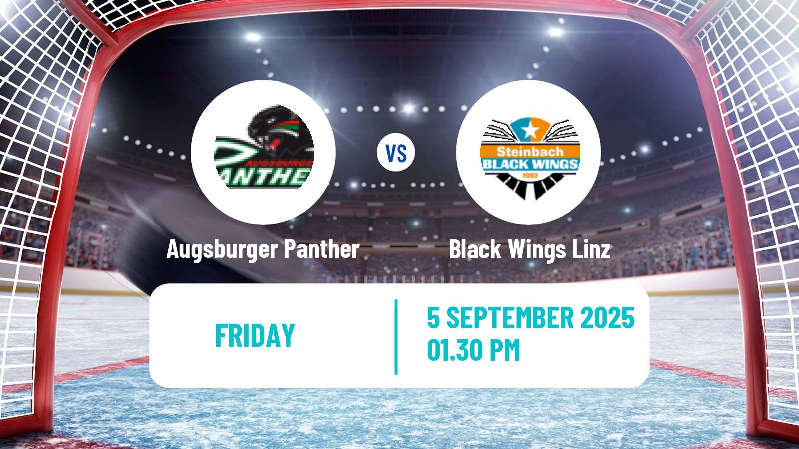 Hockey Club Friendly Ice Hockey Augsburger Panther - Black Wings Linz