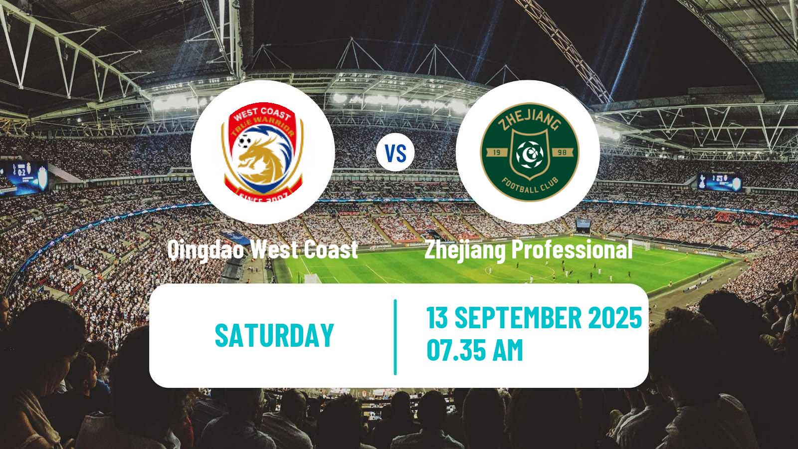 Football Chinese Super League Qingdao West Coast - Zhejiang Professional