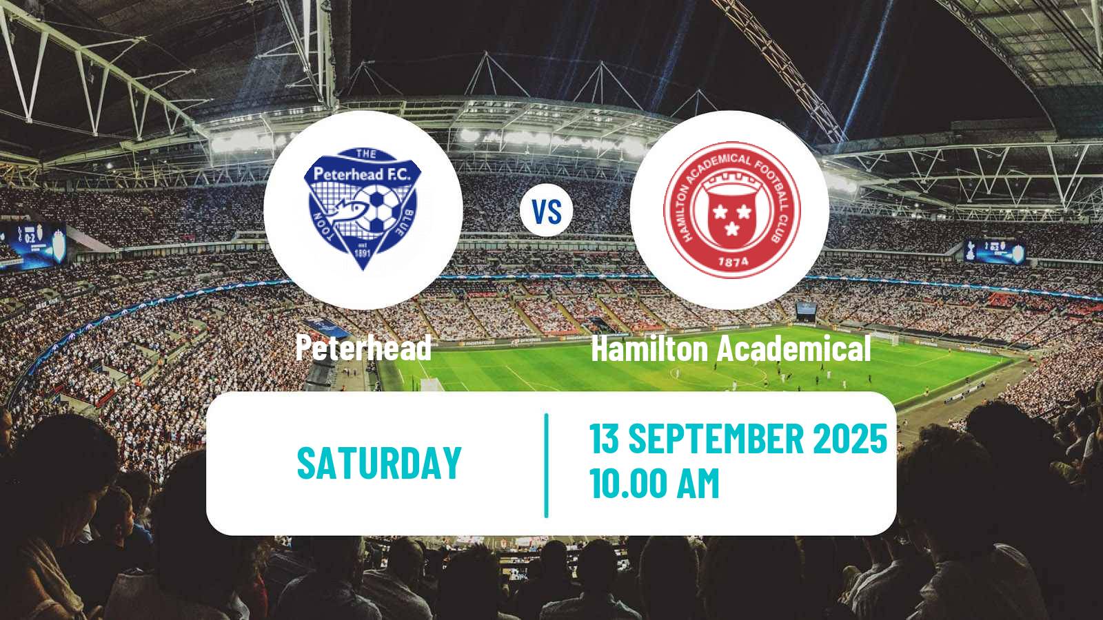 Football Scottish League One Peterhead - Hamilton Academical