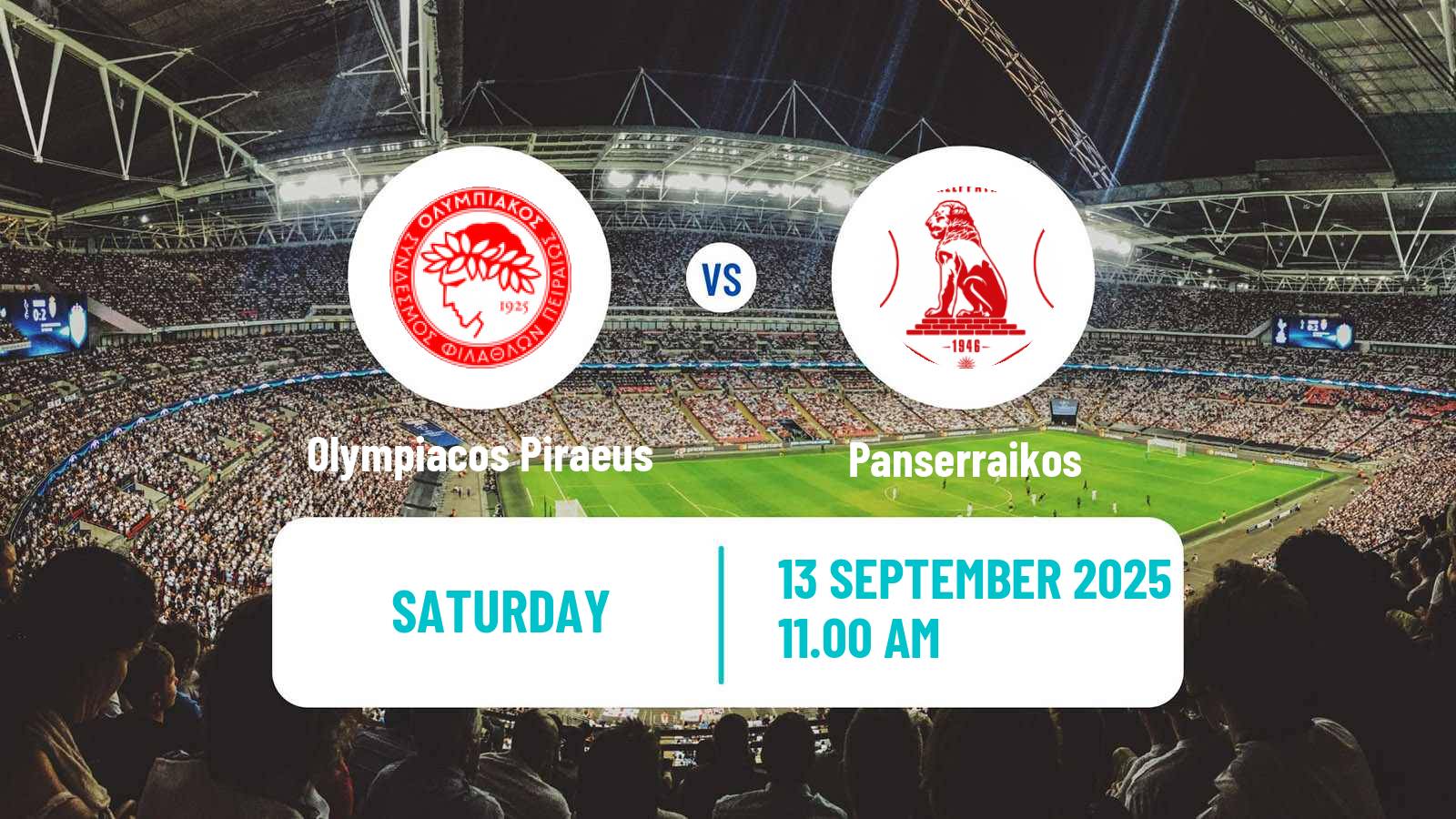 Football Greek Super League Olympiacos Piraeus - Panserraikos